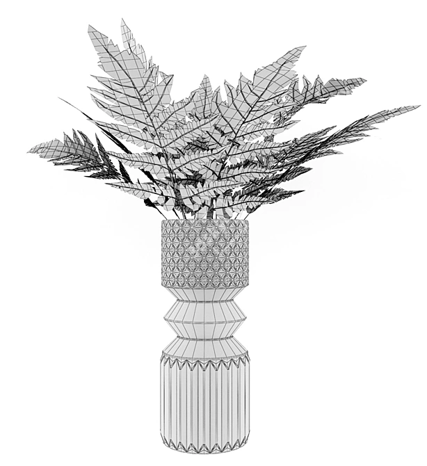 Elegant Fern Vase Bouquet 3D model image 2