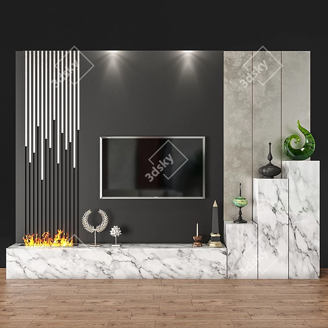 Sleek TV Wall Unit: Modern Design 3D model image 1