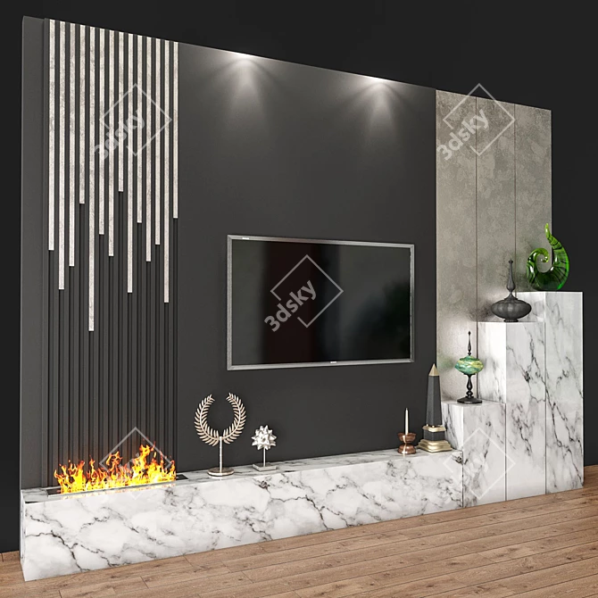 Sleek TV Wall Unit: Modern Design 3D model image 2