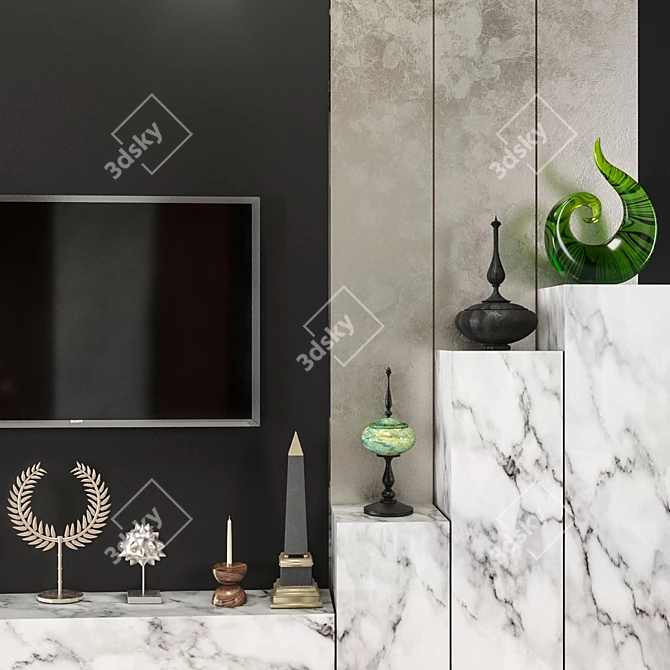 Sleek TV Wall Unit: Modern Design 3D model image 4