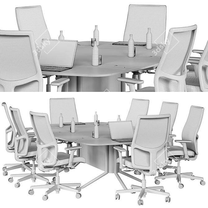 Modern Conference Table: Sleek Design, Spacious 3D model image 5