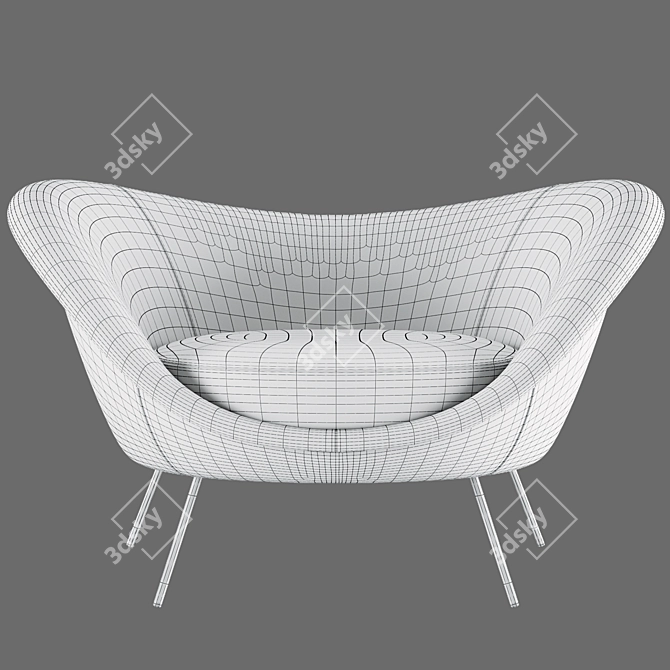 Modern Italian Design: Gio Ponti Armchair 3D model image 5