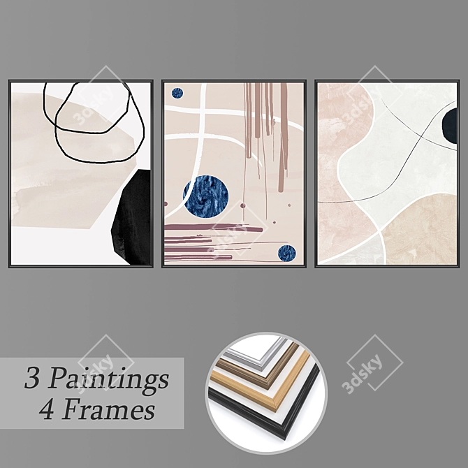 Elegant Wall Art Set 3D model image 1