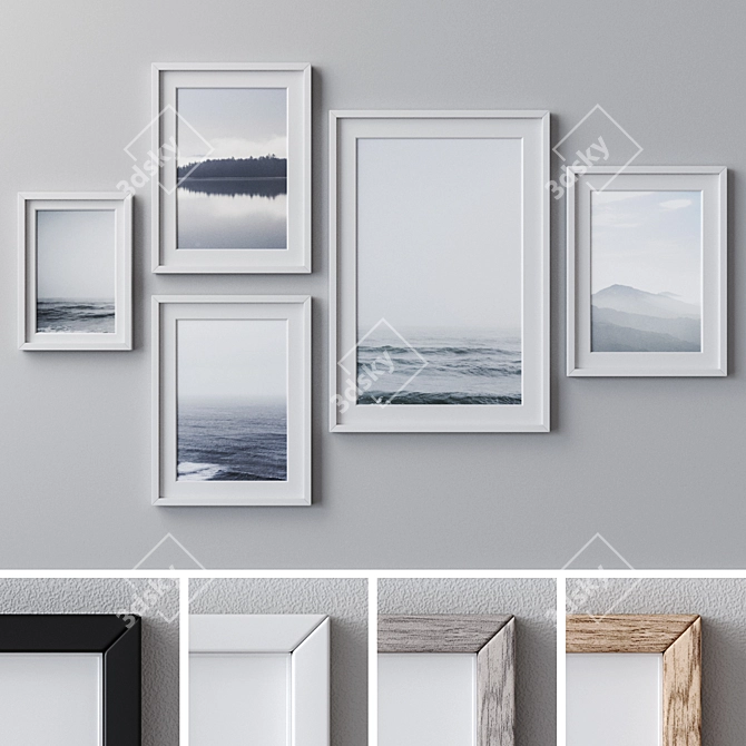 Versatile Photo Frames Set 3D model image 1