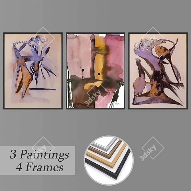 Modern Wall Art Set: No. 3207 3D model image 1