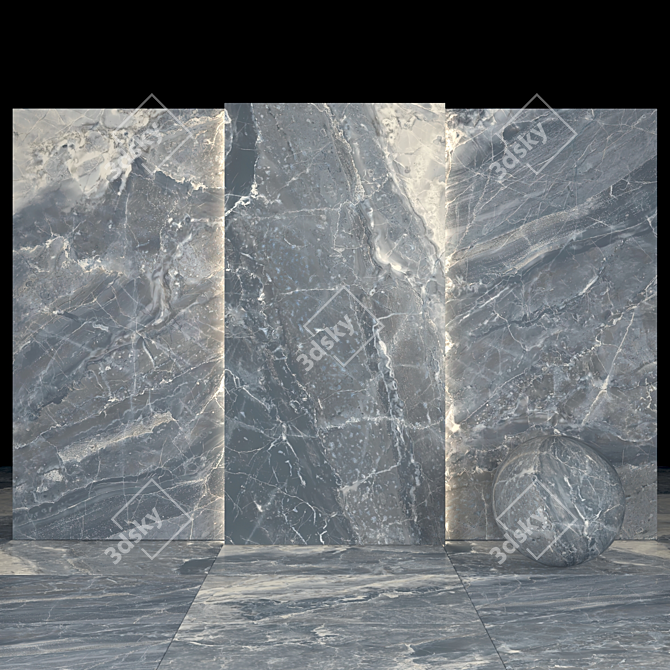 Elegant Alpin Black Marble Collection 3D model image 1