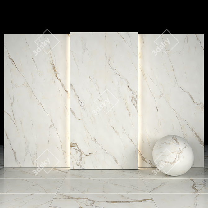 Luxury Calacatta Oro Marble Slabs 3D model image 2