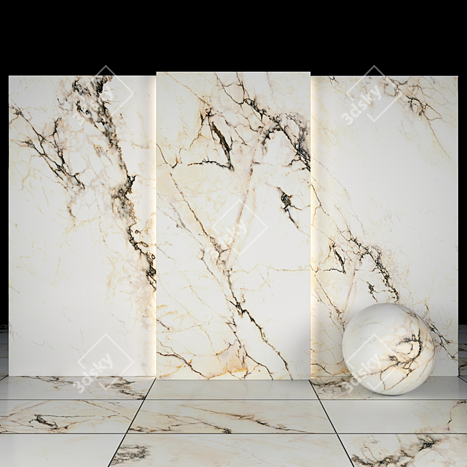 Calacatta Paonazzo 03: Luxurious Textured Marble 3D model image 1