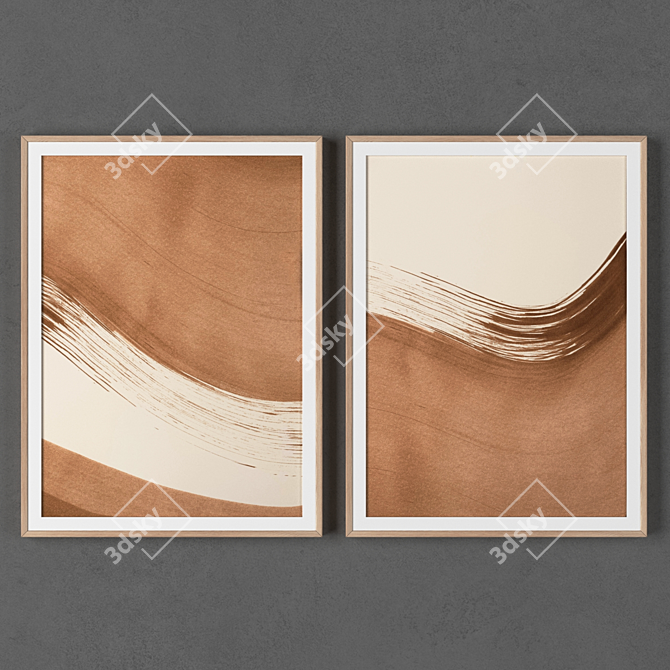 Modern Frame Set: 600*450mm, High-Resolution Textures 3D model image 1