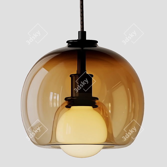 Gilded Glass Orb Pendant Light 3D model image 3