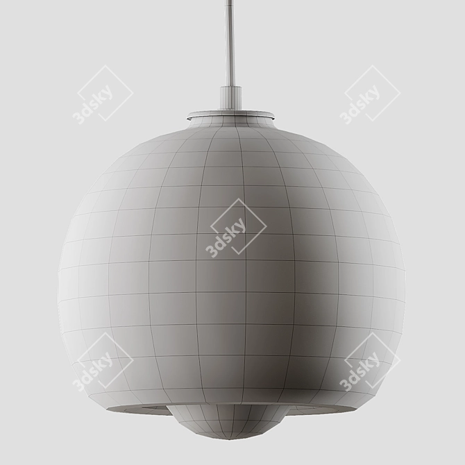 Gilded Glass Orb Pendant Light 3D model image 4