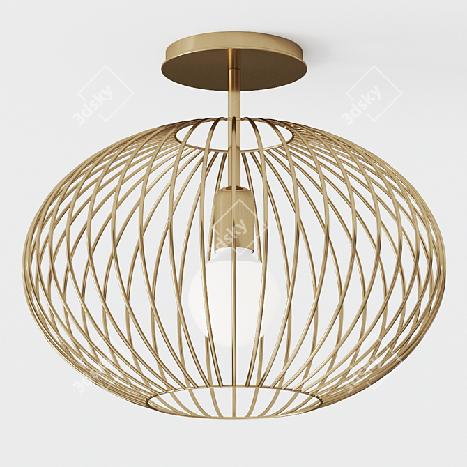 Titti 170/74: Sleek Steel Ceiling Lamp 3D model image 1