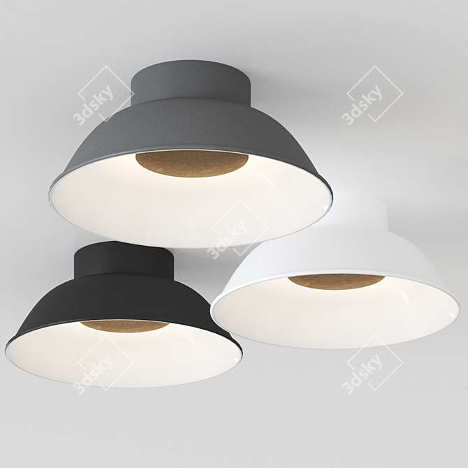 Reverb Metal LED Ceiling Light 3D model image 1