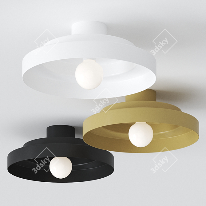 Modern Aluminum LED Ceiling Lamp 3D model image 1