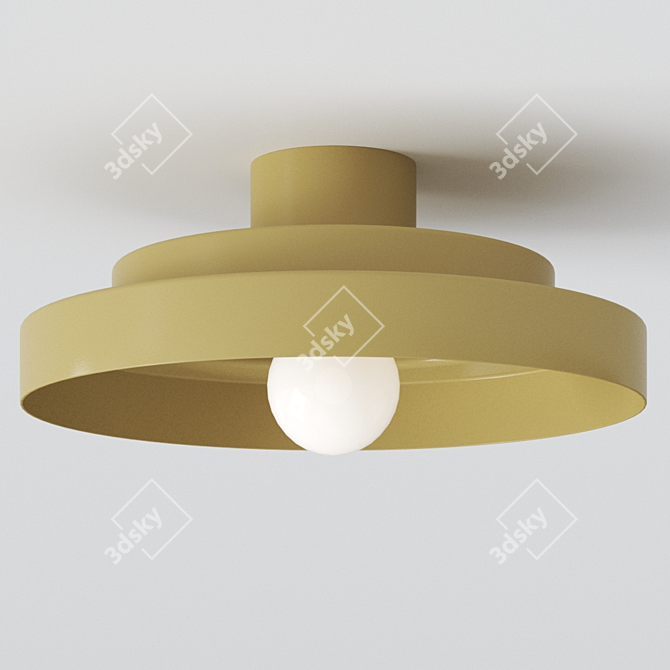 Modern Aluminum LED Ceiling Lamp 3D model image 2