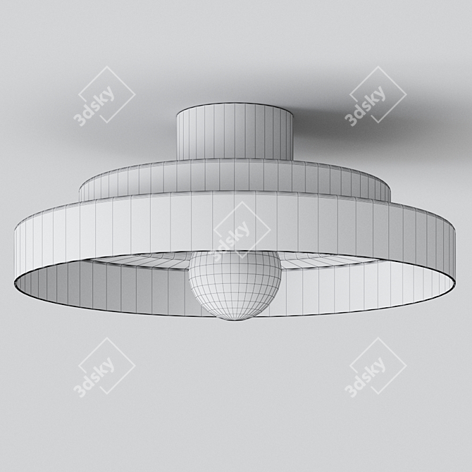 Modern Aluminum LED Ceiling Lamp 3D model image 3