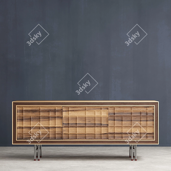 Rustic Wood Sideboard 3D model image 10