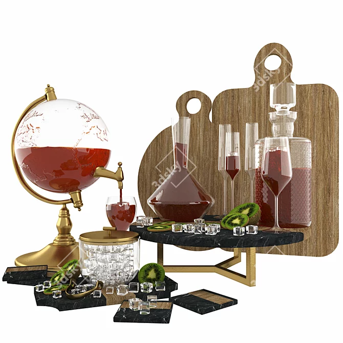 Fruit & Wine Set 3D model image 2