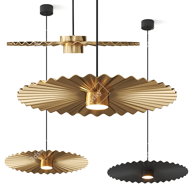 Plie: Contemporary Pendant Lamp 3D model image 1