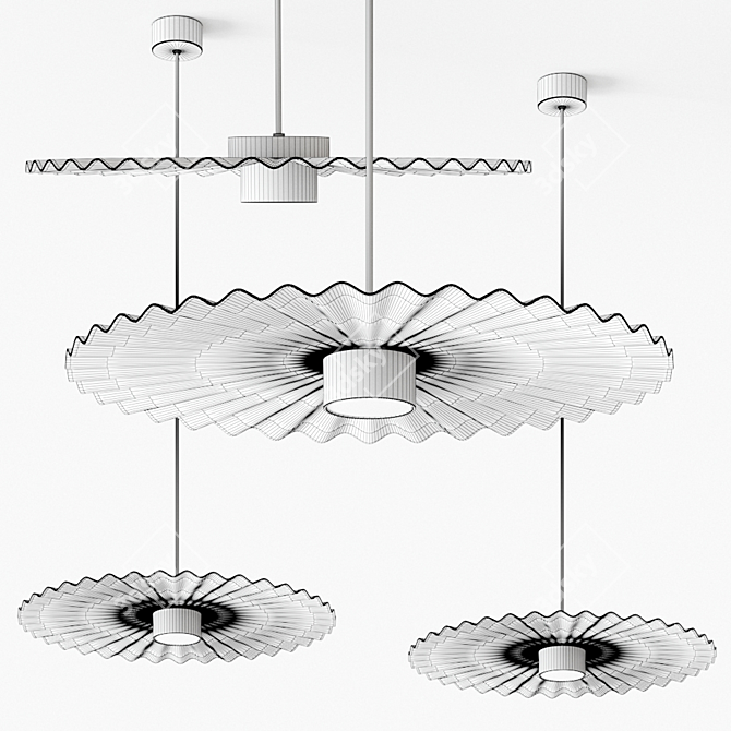 Plie: Contemporary Pendant Lamp 3D model image 2