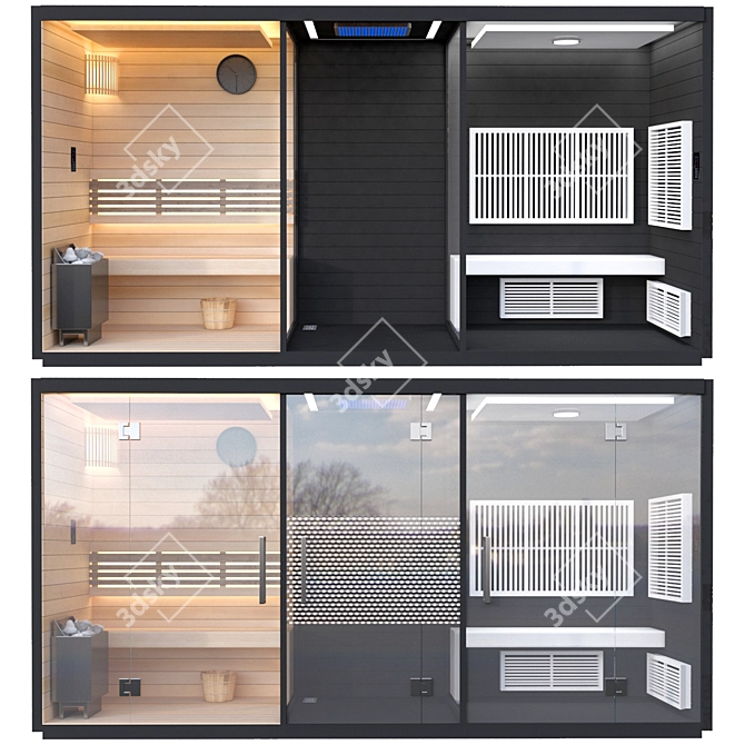 Deluxe Sauna Experience: Easy Setup, High Quality 3D model image 1