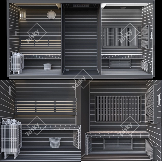 Deluxe Sauna Experience: Easy Setup, High Quality 3D model image 3