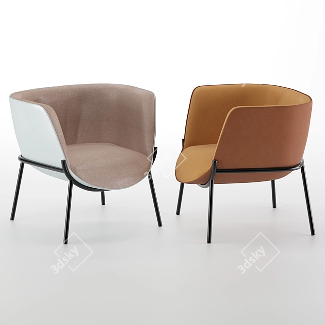 Bombom Velvet Armchair: Luxurious & Stylish Seating 3D model image 1