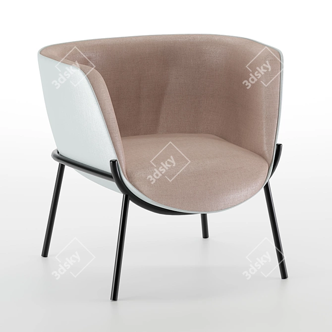 Bombom Velvet Armchair: Luxurious & Stylish Seating 3D model image 2