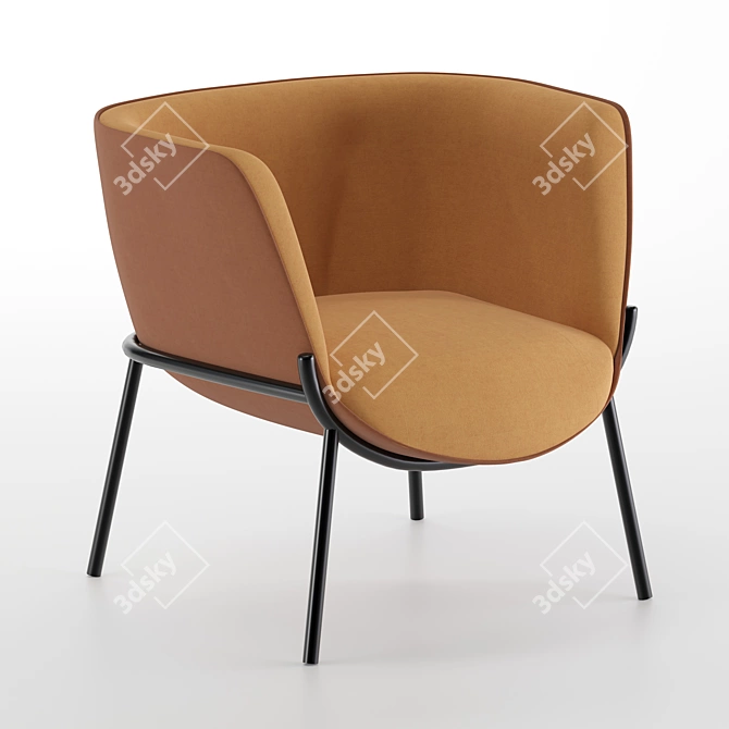 Bombom Velvet Armchair: Luxurious & Stylish Seating 3D model image 3