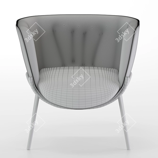 Bombom Velvet Armchair: Luxurious & Stylish Seating 3D model image 5