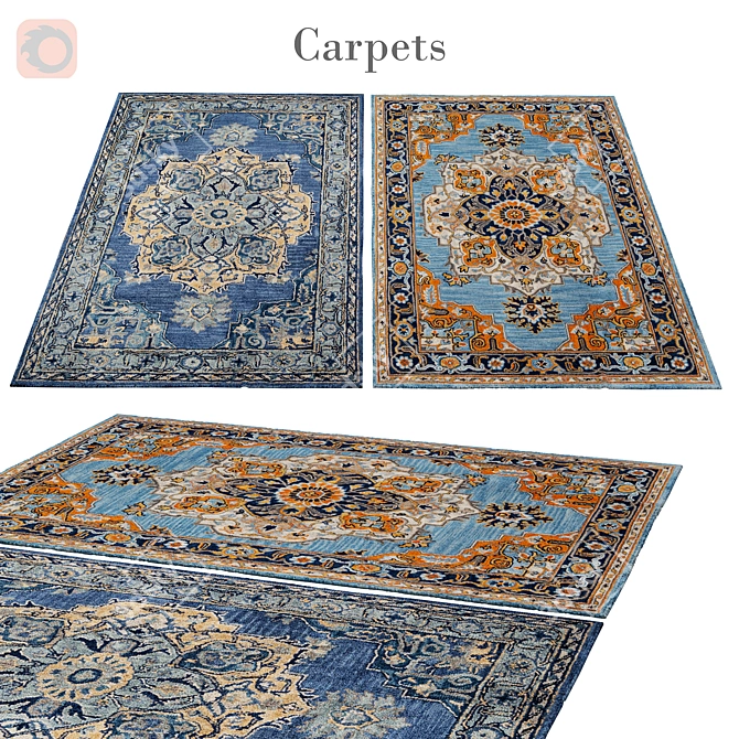 Polys: 3 888, Vets: 4 004 - Stylish Rug 3D model image 1