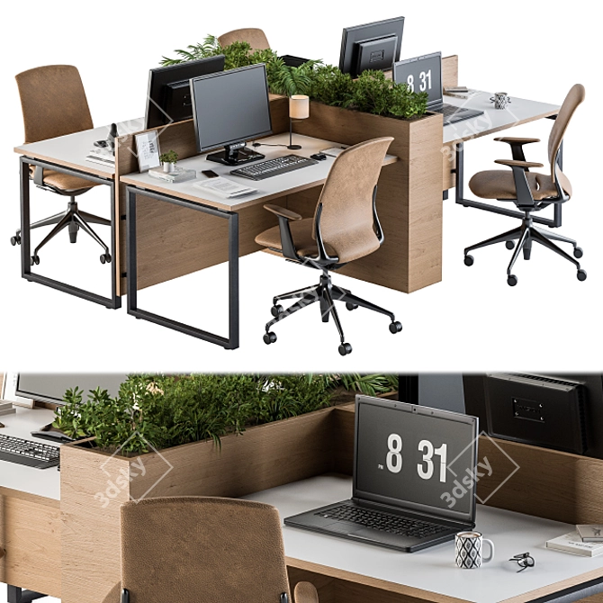 ErgoBoost Office Furniture Set 3D model image 1