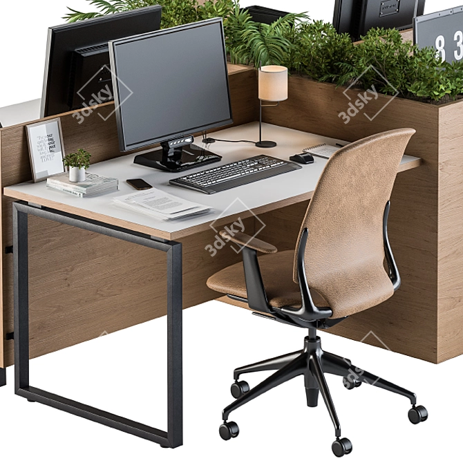 ErgoBoost Office Furniture Set 3D model image 3