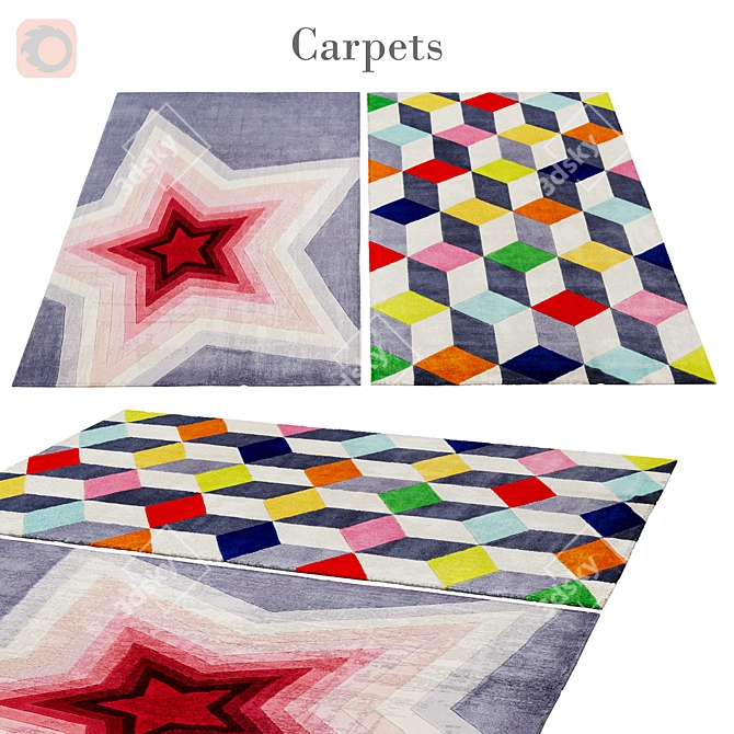 Elegant Poly Rug, Vet-Approved 3D model image 1