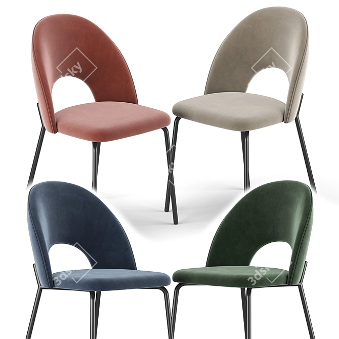 Elegant Chaises Chair 3D model image 2