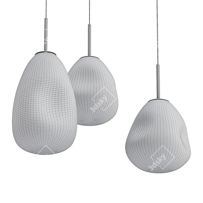 Elegant Glass Pendant Light 3D model image 2