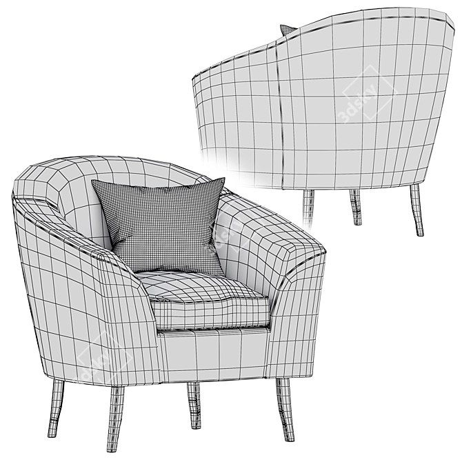 Elegant Giorgia Armchair: Altavilla 3D model image 5