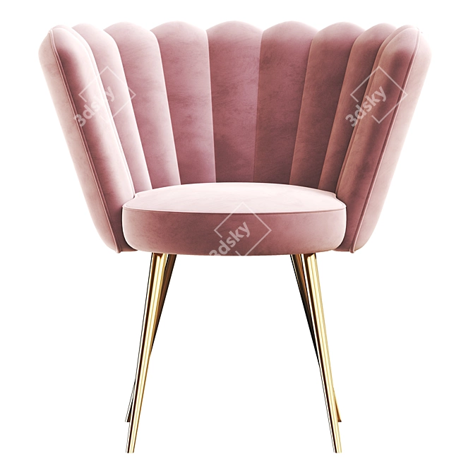 Rose Velvet Cocktail Chair: Stylish and Comfortable 3D model image 2