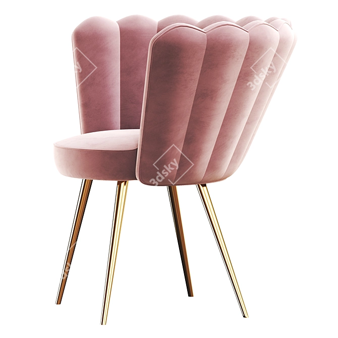Rose Velvet Cocktail Chair: Stylish and Comfortable 3D model image 3