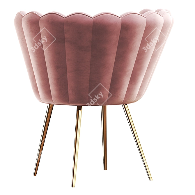 Rose Velvet Cocktail Chair: Stylish and Comfortable 3D model image 4