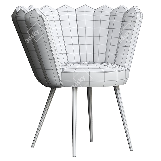 Rose Velvet Cocktail Chair: Stylish and Comfortable 3D model image 5