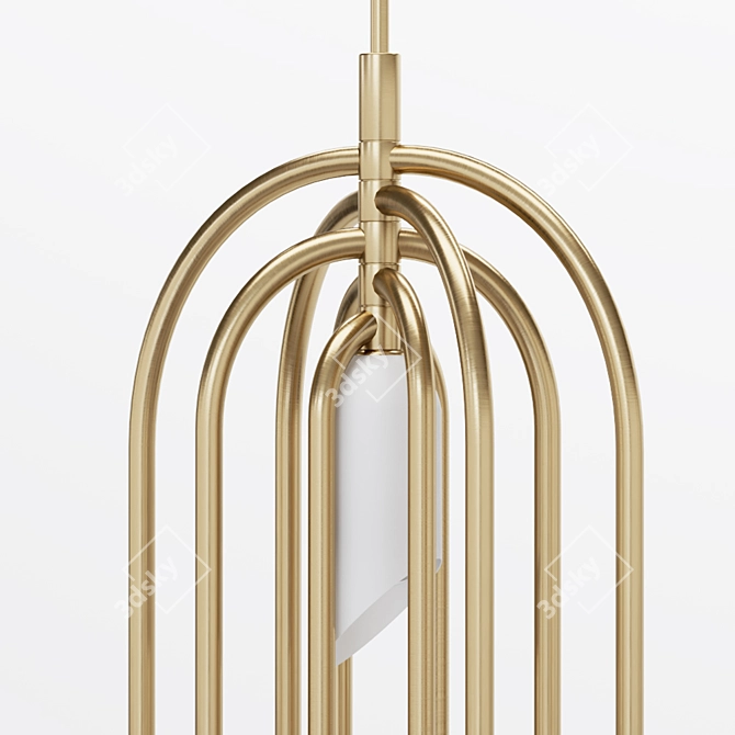 Art Deco Brass Pendant Light 3D model image 3