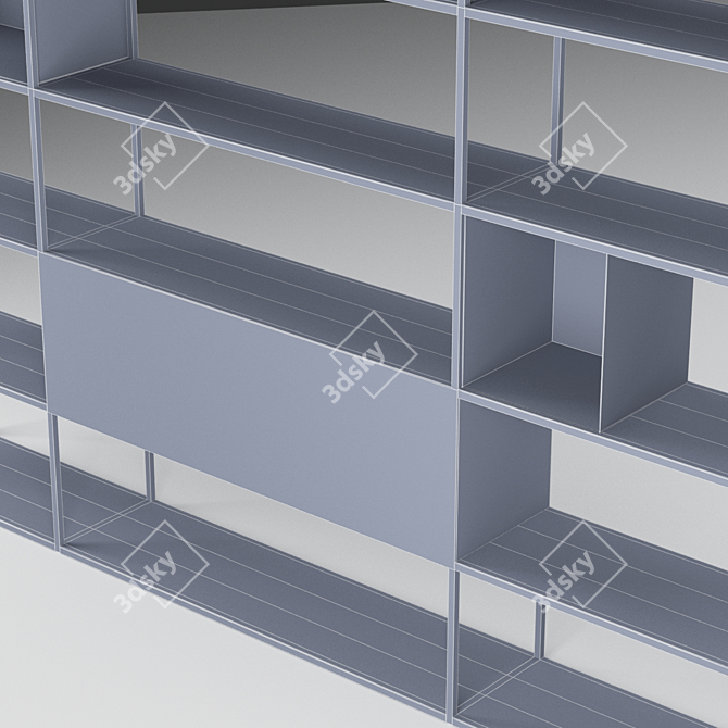 Title: Minimalist Irony Bookshelf: Zeus Milano 3D model image 1