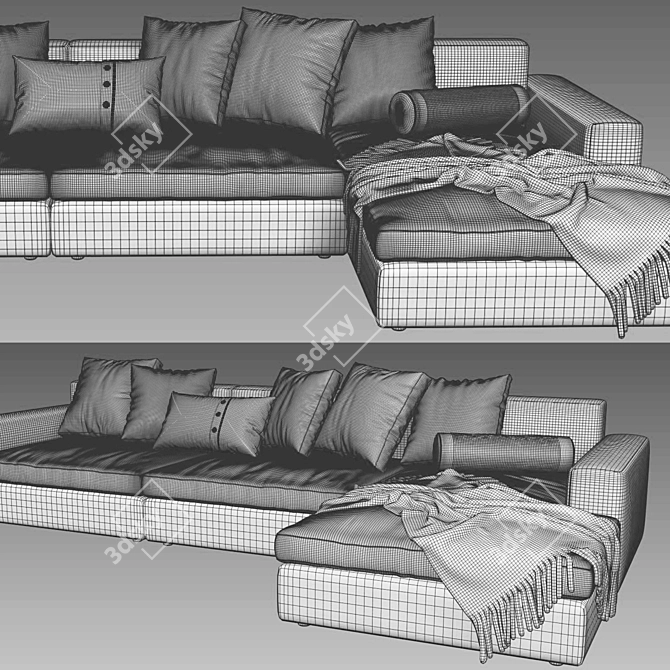 Poliform Dune Chaise: Modern Elegance 3D model image 4