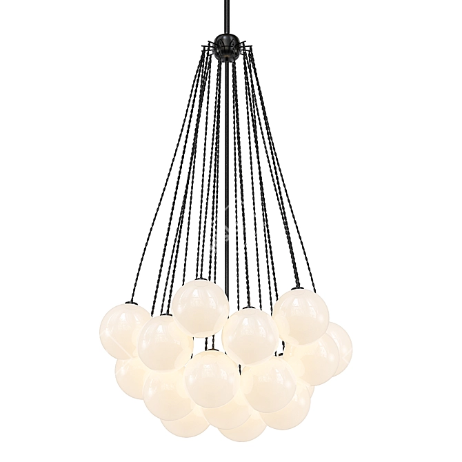 Elegant Glass Orb Pendant Chandelier 3D model image 1