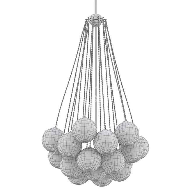 Elegant Glass Orb Pendant Chandelier 3D model image 2