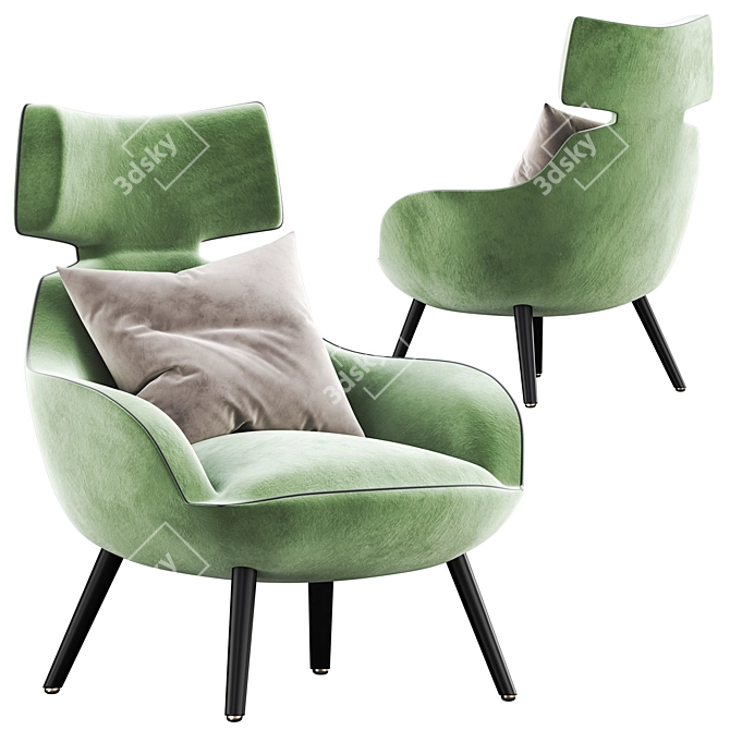 Elegant Berger Armchair: V-Ray Ready 3D model image 3