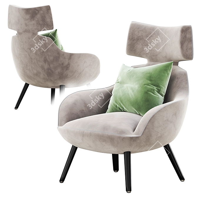 Elegant Berger Armchair: V-Ray Ready 3D model image 4