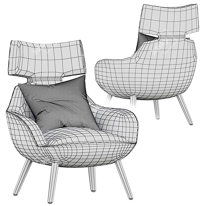 Elegant Berger Armchair: V-Ray Ready 3D model image 5