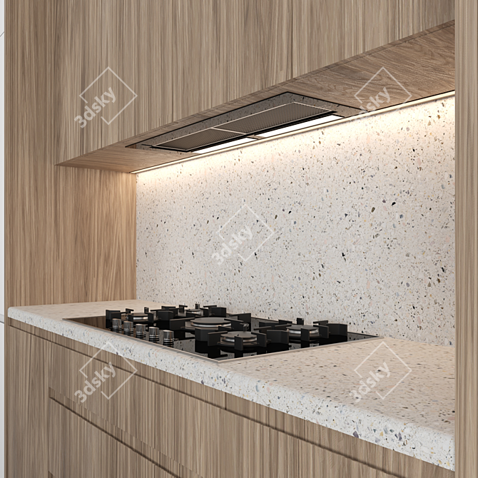 Modern Island Kitchen: Versatile, High-Quality 3D Model 3D model image 3